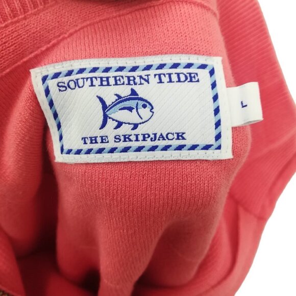 Southern Tide The Skipjack 1/4 Zip Pullover Sweater Size L Mens Golf Coral Shirt - Picture 2 of 8
